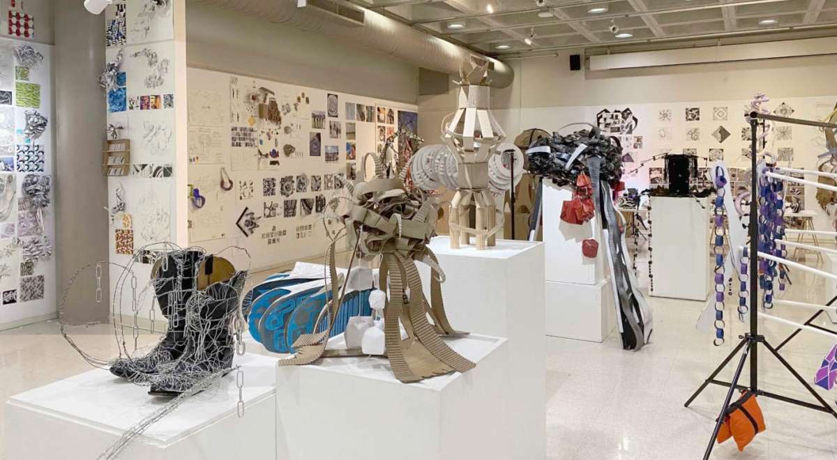 Design College student artwork on display in Gallery 181.