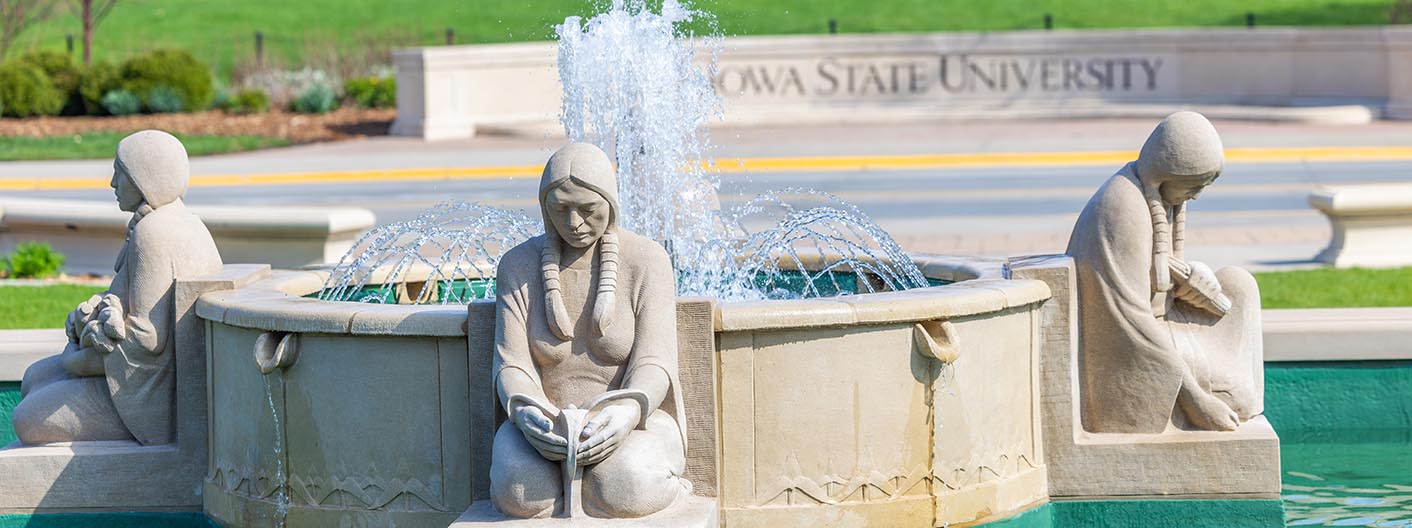Closeup of the Fountain of the Four Seasons.