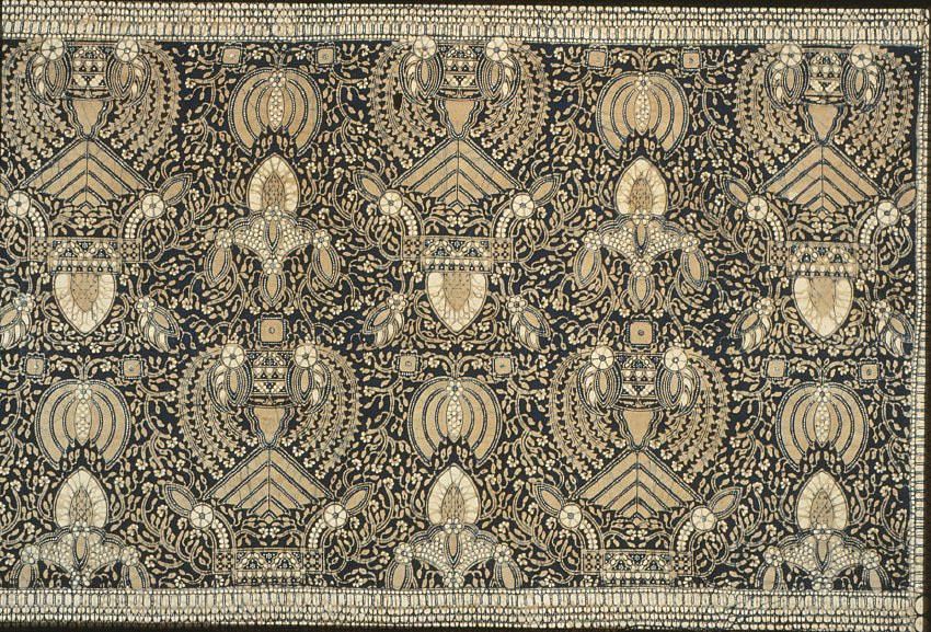 Textile pattern in black and neutral shades.