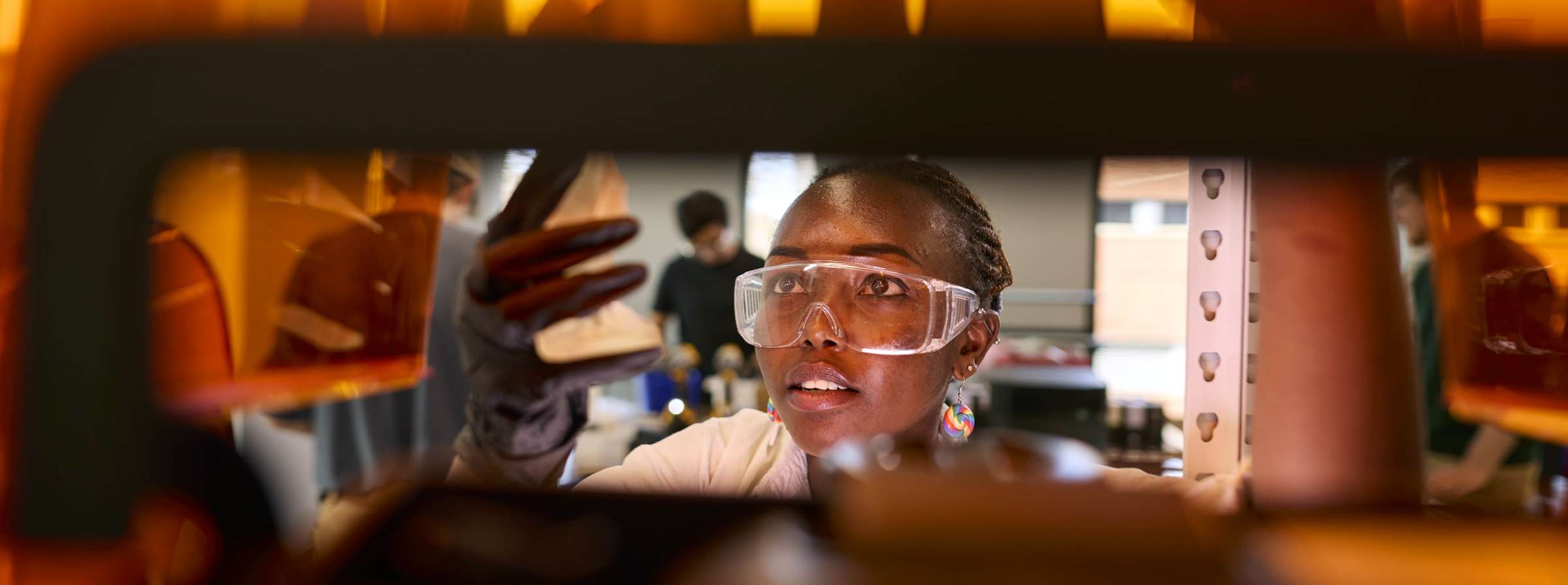 A student works in a lab