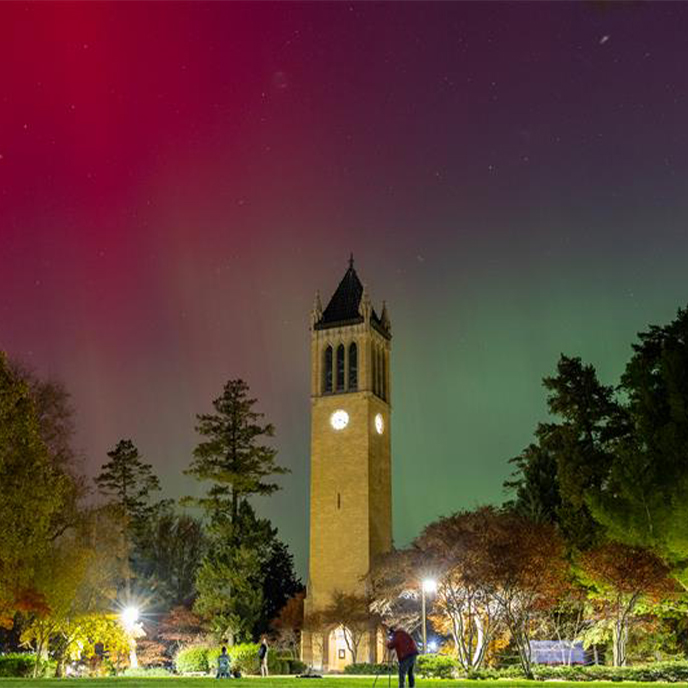Nothern Lights over central campus