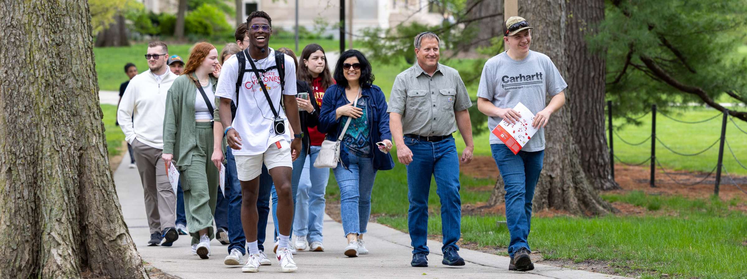 A STAR leading a campus tour. 